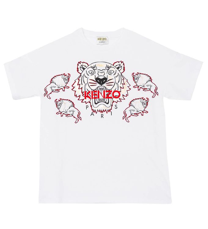 Kenzo T-Shirt - Wit/Rood m. » verzending