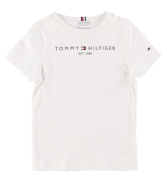 brænde Ferie lille Tommy Hilfiger T-shirt - Essential - Organic - White