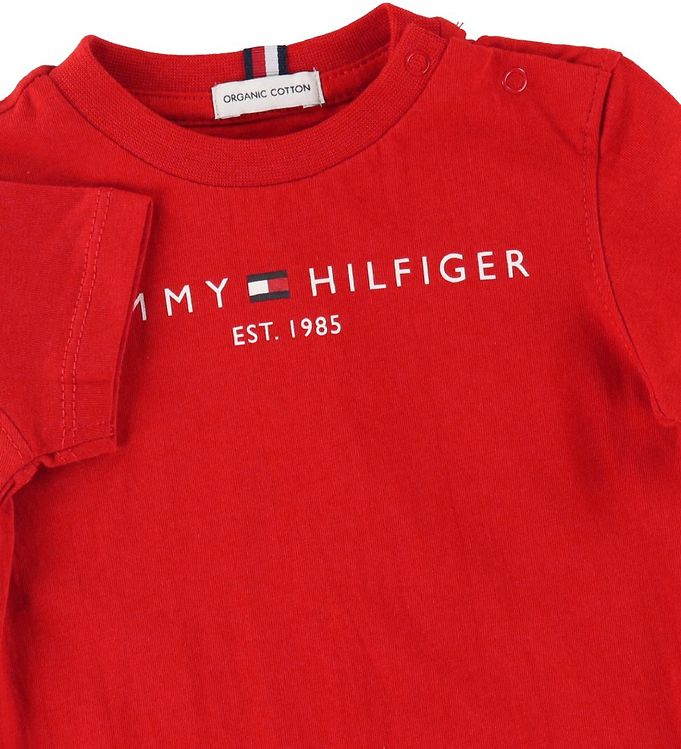 Essential - T-shirt Deep - - Hilfiger Organic Tommy Crimson