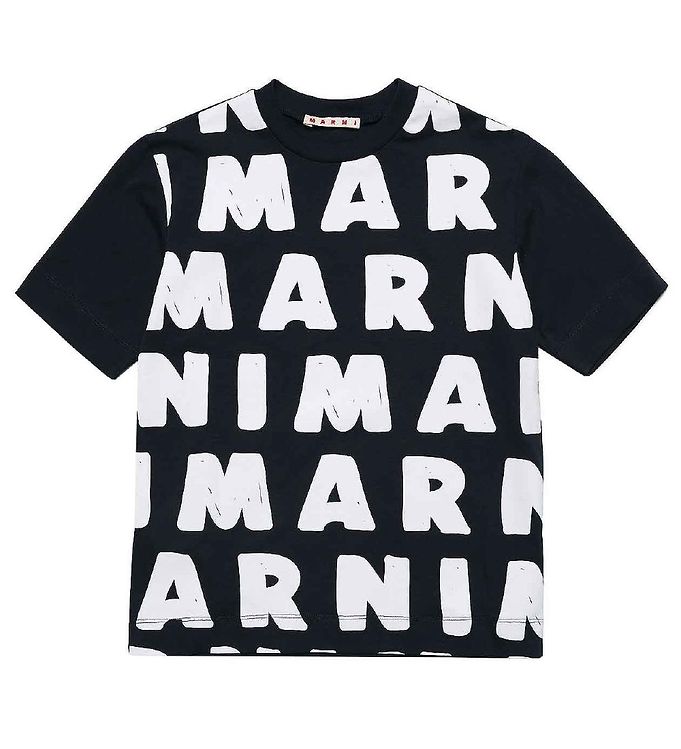 Marni T Shirt Svart M. Aop Logo