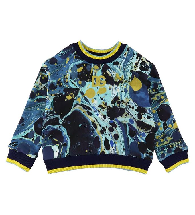 Dolce & Gabbana Sweatee Shirt Magnificent Blå Marmor