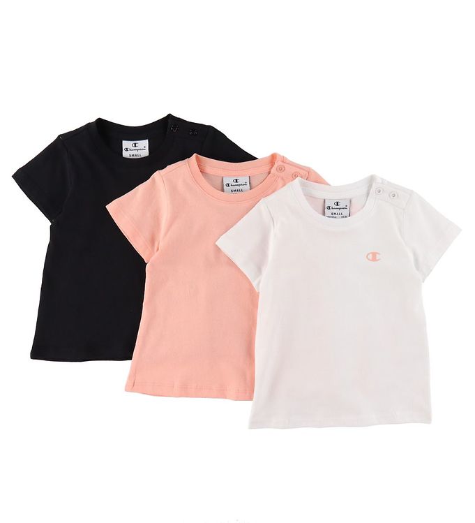 Champion T-Shirt - 3-Pack - White/Black/Rose » ASAP Shipping