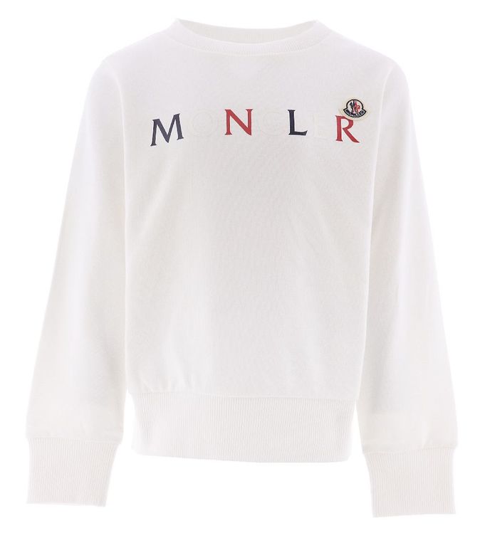 Moncler Sweatshirt - White w. Print » Cheap Delivery