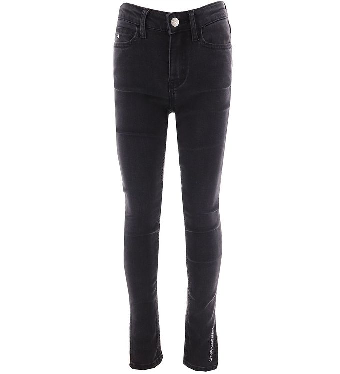 Stretch Soft Black Jeans Split Hem - Calvin Klein -