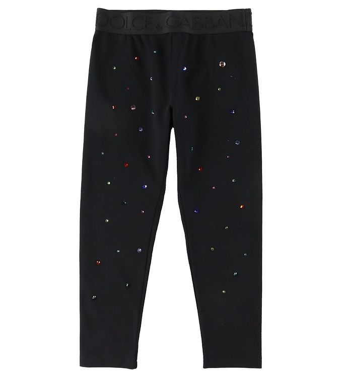 Dolce & Gabbana Leggings - Light Therapy - Black w. Rhinestone