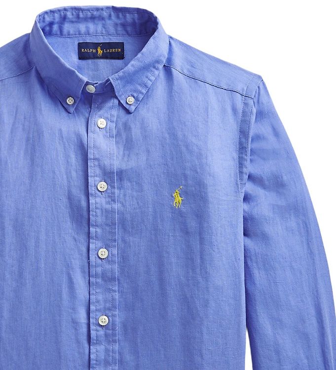 Voorbeeld Zwart complexiteit Polo Ralph Lauren Shirt - Linen - Classic - Blue » ASAP Shipping