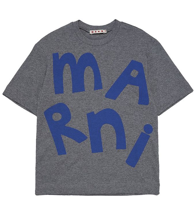 Marni T Shirt Mörkgråmelerad M. Blå