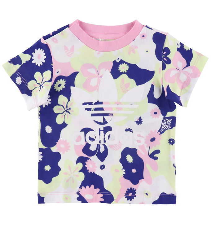 beroerte variabel Investeren adidas Originals T-Shirt - Wit/Roze/Paars m. Bloemen