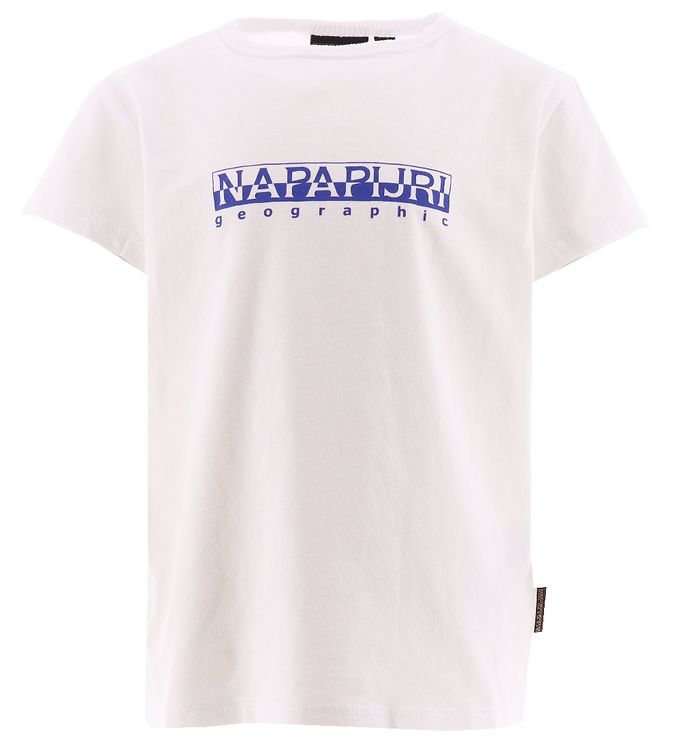 Pijler circulatie zuur Napapijri T-shirt - Bright White w. Blue » Always Cheap Shipping
