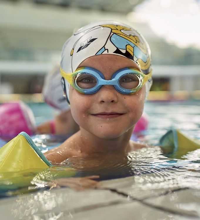 Arena Swim Goggles - Spider Kids - Clear Yellow/Lightblue