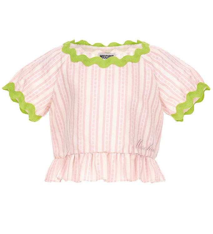 Moschino Topp Rosarandig/neongrön