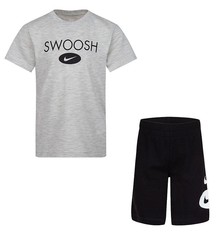 Nike Shortsset T Shirt/shorts Swoosh Svart/grå