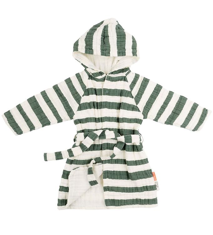 Done By Deer Bathrobe - Stripes - Green » Quick Shipping