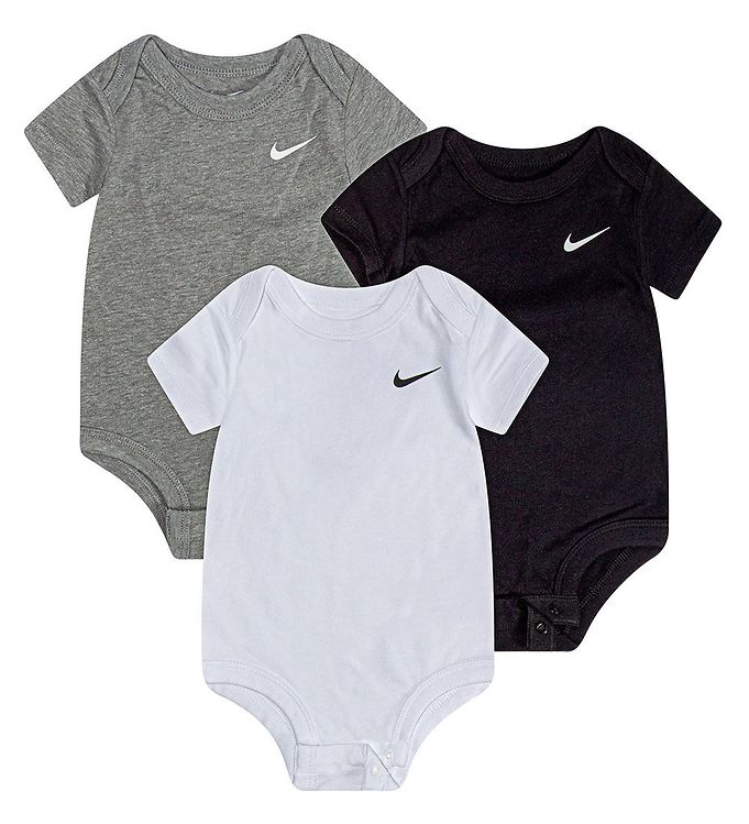 Nike Bodysuits s/s - Swoosh - 3-Pak - Black/White/Grey