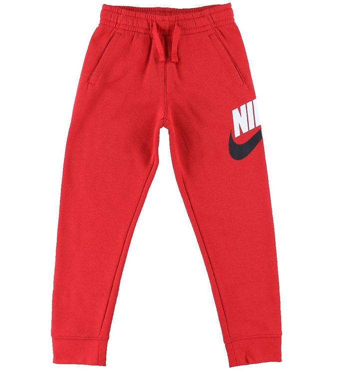 Nike Sportswear Club Polyknit Red & White Jogger Sweatpants