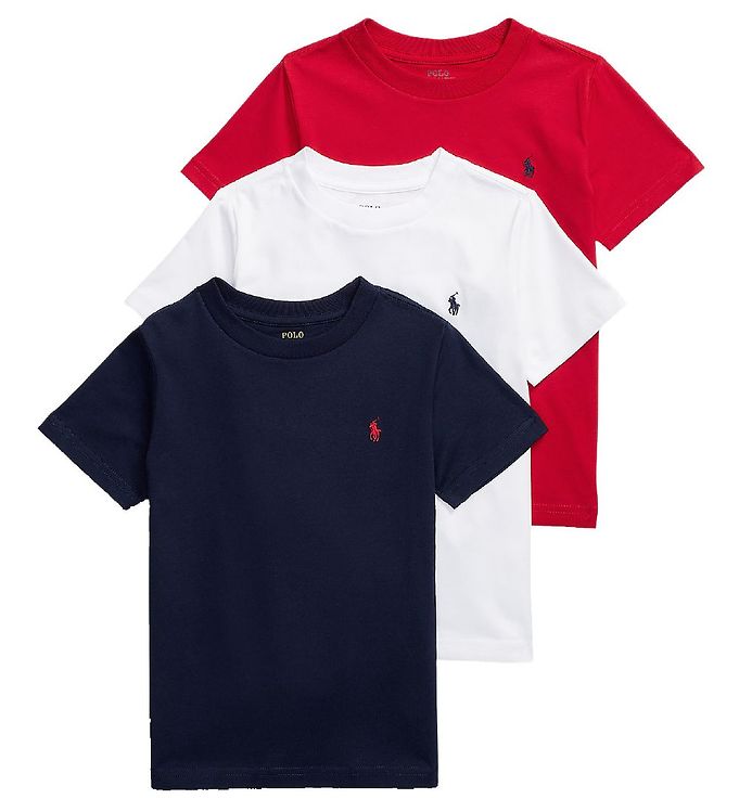 Polo Ralph Lauren T-Shirt - 3-Pack - Classic II - Navy/Red/White