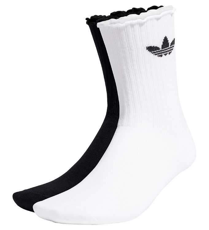 Profeta Elegibilidad pelo adidas Originals Socks - 2-Pack - Ruffle Crew - White/Black