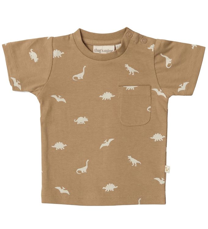 That's Mine T-shirt - 2-Pack - Tino - Dinosaur - Kelp/Oatmeal