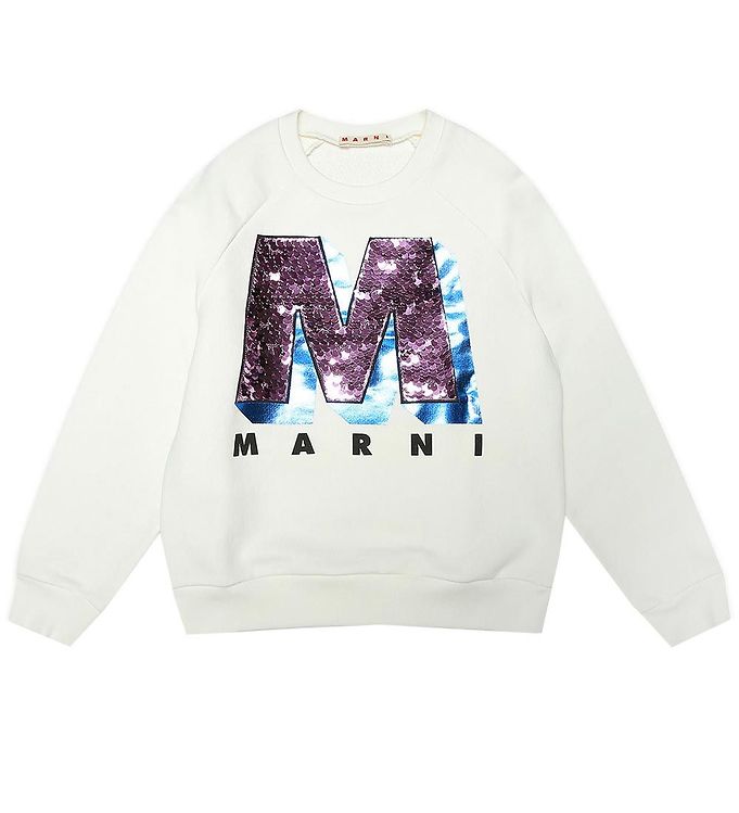 Marni Sweatee Shirt Vit M. Paljetter