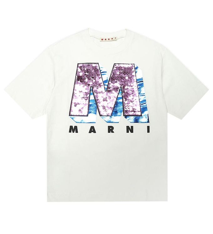 Marni T Shirt Vit M. Paljetter