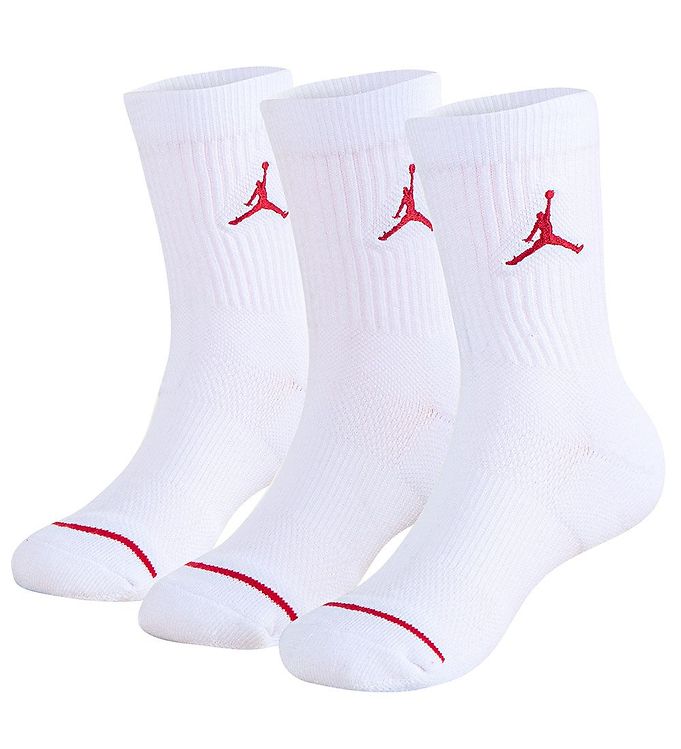 Jordan Chaussettes - 3 Pack - Jumpman Amorti Crew - Blanc