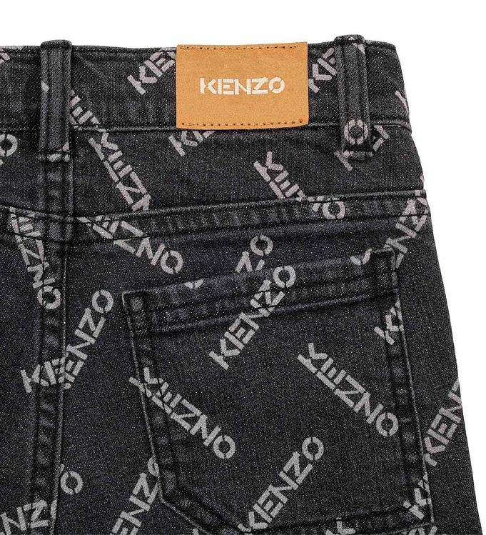 Kenzo Jeans Dark Grey w. Logo Cheap Shipping Kids Fashion