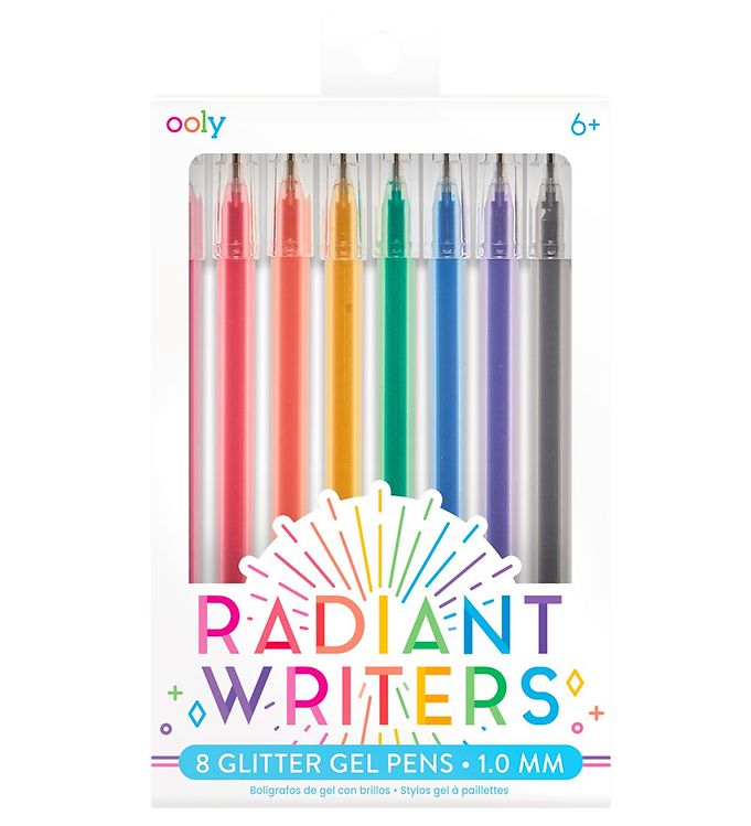 Ooly Ballpoint pens w. Glitter - 8 Pcs - Radiant Glitter Gel Pen