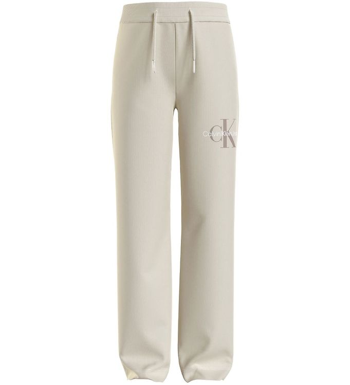 Calvin Klein Sweatpants - Off Placed - Eggshell » Fast Shipping