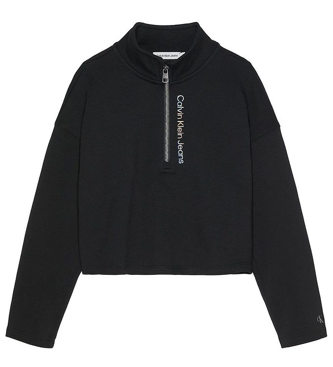 Weggooien Defecte element Calvin Klein Sweater - CKJ Logo Zip Up - CK Black » Kids Fashion
