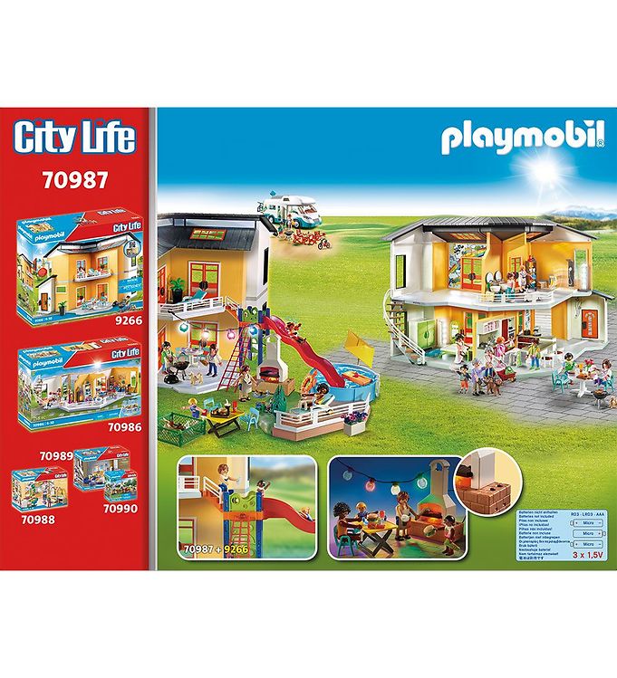 PLAYMOBIL Playmobil City Life Poolparty Med Rutschkana - 70987 - Playmobil  City Life 