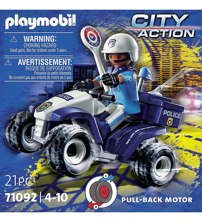 Raadplegen Portret Glimlach Playmobil City Action - Politie - Speed Quad - 71092 - 21 Onderdelen