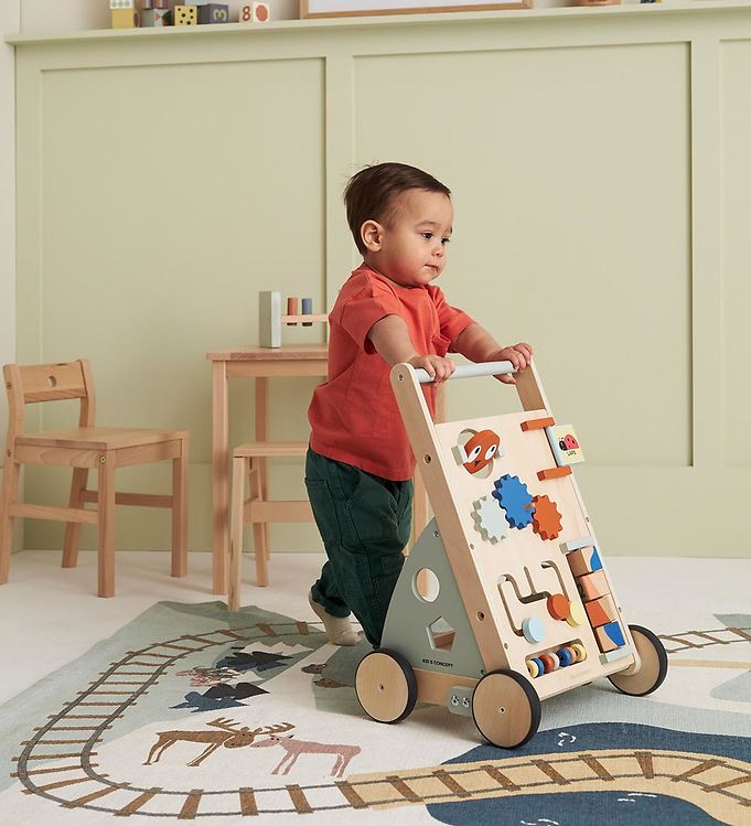 Kids Concept Baby Walker - Edvin - Wood/Blue » Prompt Shipping
