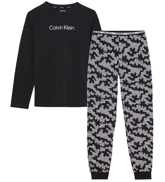 Calvin Klein Pyjama Set - Knit PJ Set (LS & Cuffed Pant) - Stripe Approx