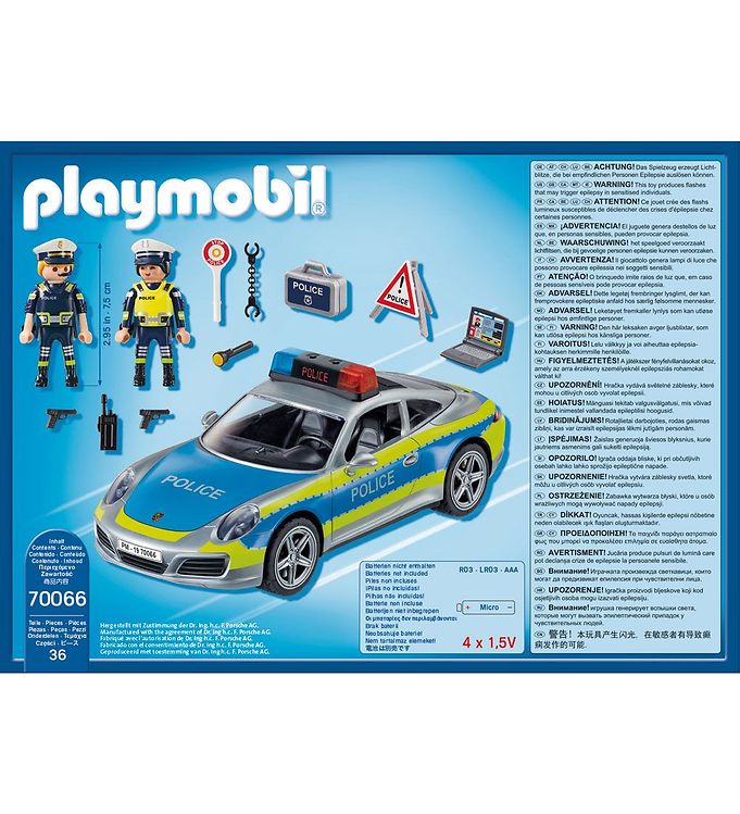 Playmobil - Porsche 911 Carrera 4S Voiture de police - Gris - 70066 - 36