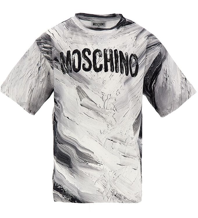 Moschino T Shirt Optical White Grey KW PT