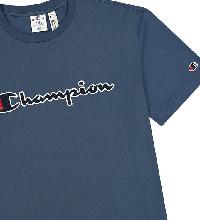 Champion Fashion T-Shirt - Blue w. Logo » Quick Shipping