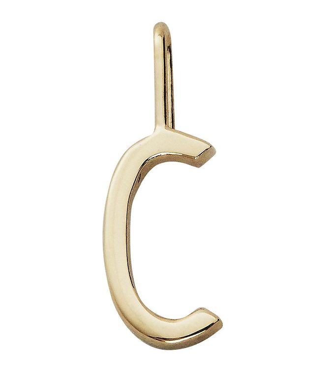 Design Letters Pendant For Necklace - C - 18K Gold Plated