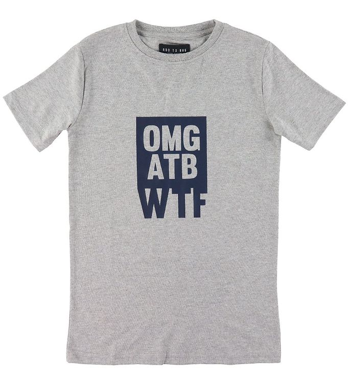 Add to Bag T-shirt - Grey Mix w. Print » Prompt Shipping