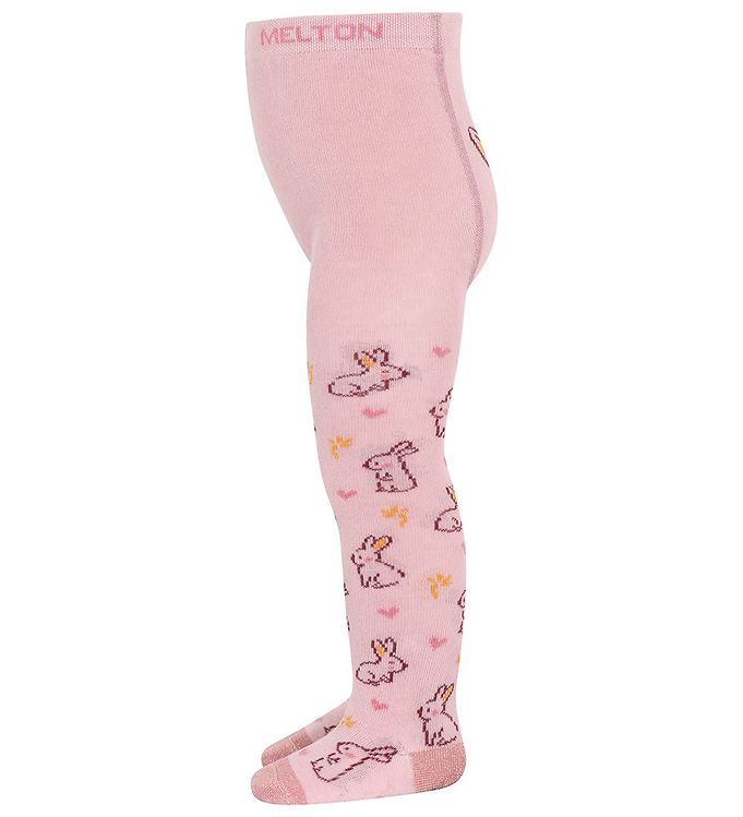 Melton Tights w. Rabbits - Pink » Fast and Cheap Shipping