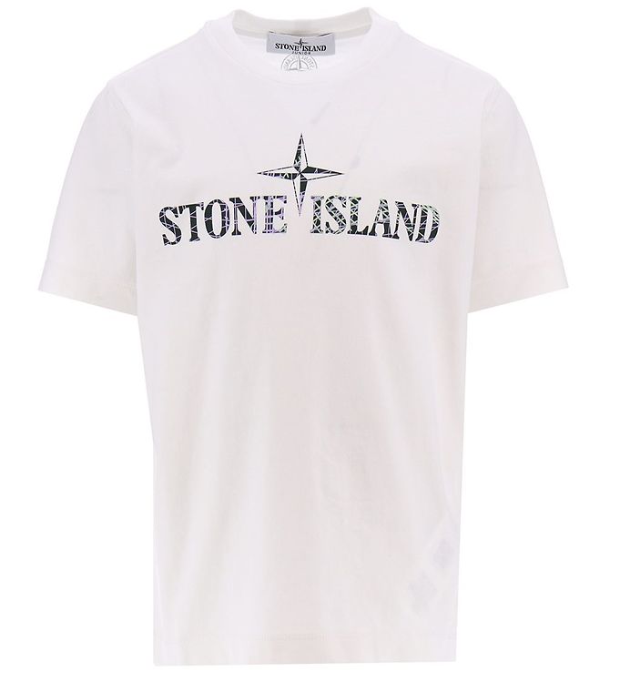 Stone Island - Wit m. Logo » Altijd Goedkope Levering