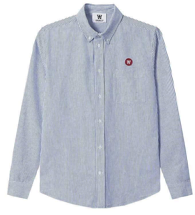 Wood Wood Skjorta Tod Shirt Blue Stripes