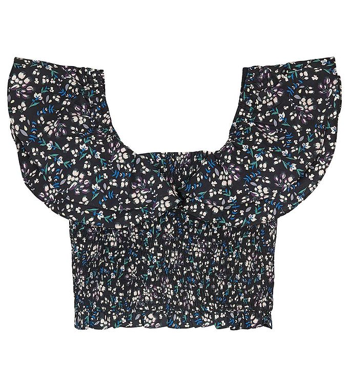 Designers Remix Topp Sandrine Black Flower Print