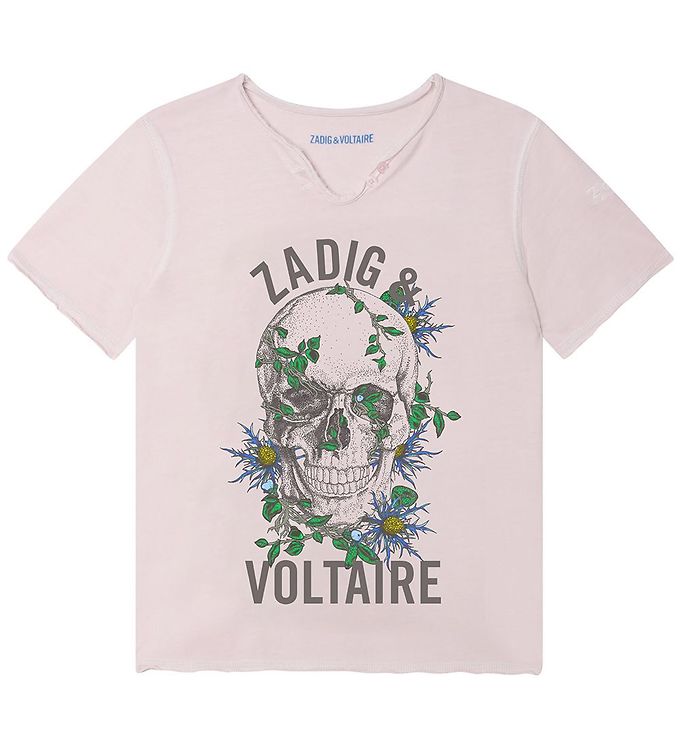 Zadig & Voltaire T-shirt Lilac w. Skull » Quick Shipping