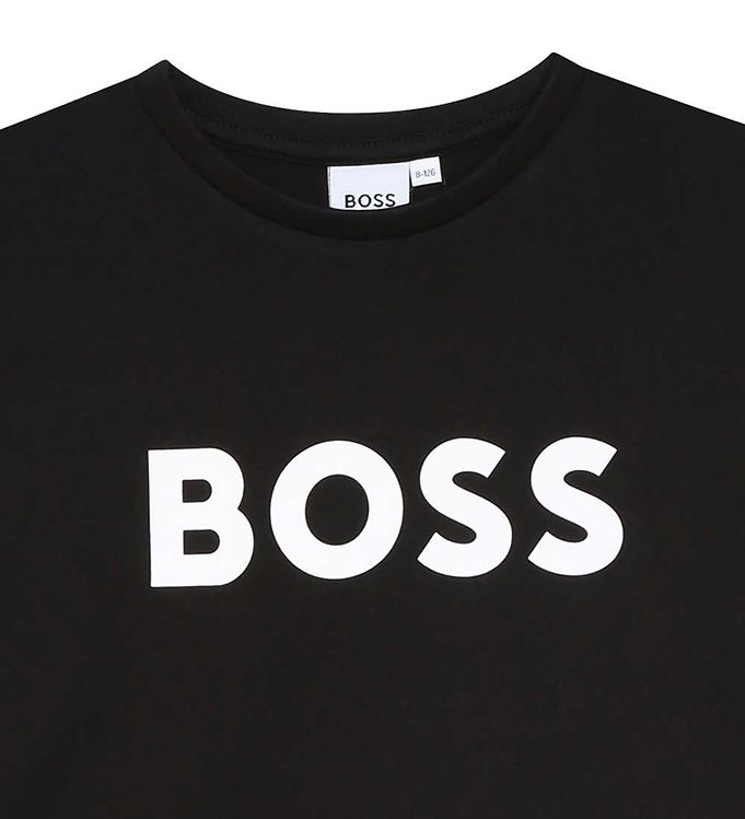 BOSS Tee 2 Short Sleeve Logo Cotton T-Shirt, Black, S