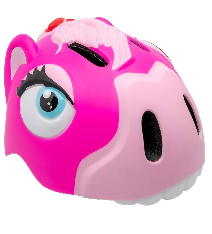 Crazy Safety Bicycle Helmet w. Light Horse Pink KW BE