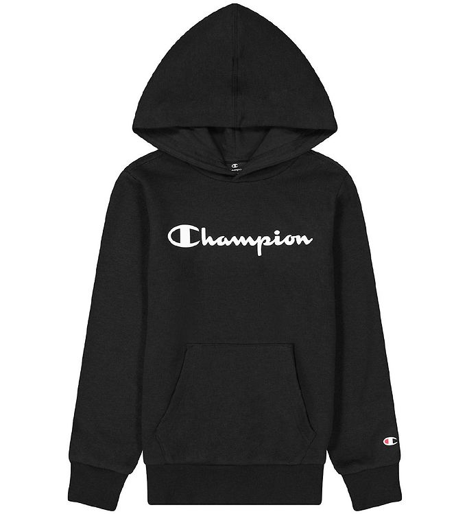 Champion Hoodie - Black w. Logo » Always Cheap Shipping