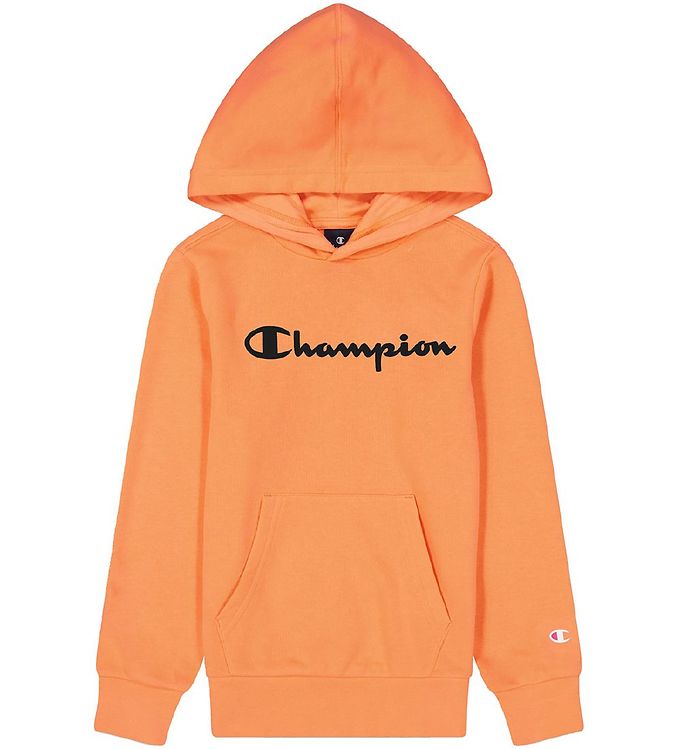 Champion Hoodie - Orange w. Logo » 30 Days Return » Kids Fashion