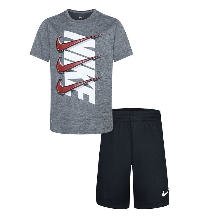 Nike Shorts Set - T-shirt/Shorts - On The Spot - Black/Grey