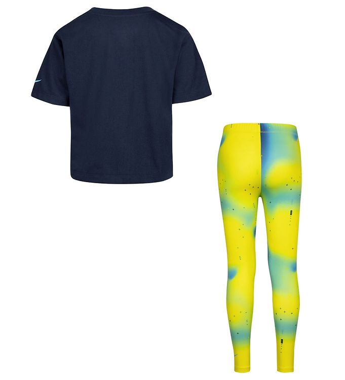 gek verfrommeld Medaille Nike Leggings set - T-shirt/Leggings - Dri-Fit - Opti Yellow/Nav