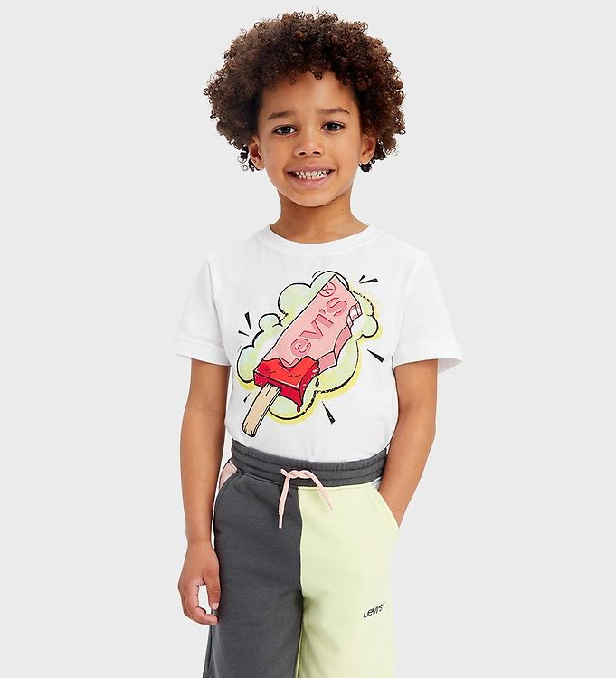 Understrege retfærdig Intakt Levis Kids T-shirt - Bright White w. Print » Prompt Shipping